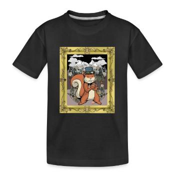 Eichhorn Tiroler Gebirge Berge Tirol Alpen Schweiz - Kinder Premium Bio T-Shirt - Schwarz - Vorne