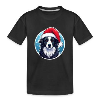 Christmas Dog - Kids' Premium Organic T-Shirt - black - Front