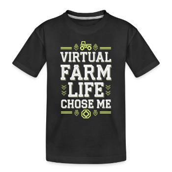 Farming Simulator Virtual Farming Game Fan Farm - Kids' Premium Organic T-Shirt - black - Front