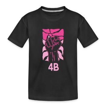 4B-Bewegung Starke Frauen Koreanische Feministin - Kinder Premium Bio T-Shirt - Schwarz - Vorne