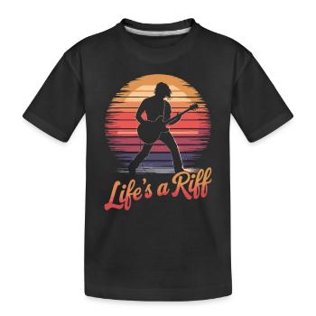 Gitarrenspieler: Life's A Riff Kunst - Kinder Premium Bio T-Shirt - Schwarz - Vorne