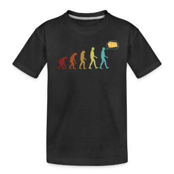 Gouda Evolution Fromager Amateur de Queso - T-shirt bio Premium Enfant - noir - Devant