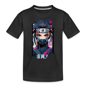 Cyborg ninja kanji - Kids' Premium Organic T-Shirt - black - Front