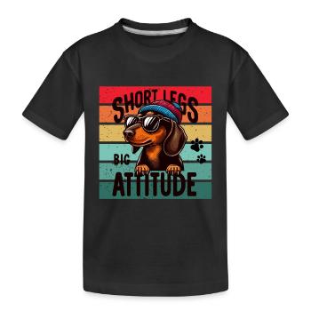 Teckel Chien Bonnet Lunettes de soleil Quatre pattes Drôle - T-shirt bio Premium Enfant - noir - Devant
