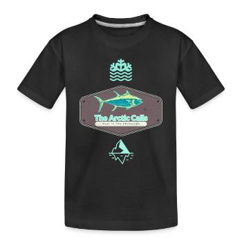 The Arctic Calls Reel in the Challenge - Kids' Premium Organic T-Shirt - black - Front