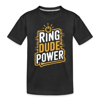 Ring Dude Wedding Ceremony Ring Guy - Kids' Premium Organic T-Shirt - black - Front