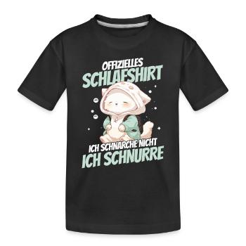 Offizielles Schlafshirt Kawaii Katze Ich schnurre - Kinder Premium Bio T-Shirt - Schwarz - Vorne
