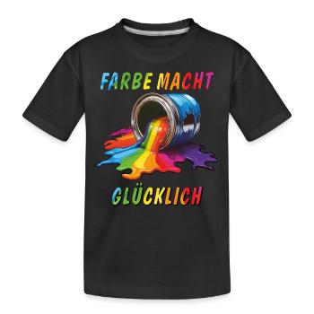 POT DE PEINTURE : LA COULEUR REND HEUREUX - T-shirt bio Premium Enfant - noir - Devant