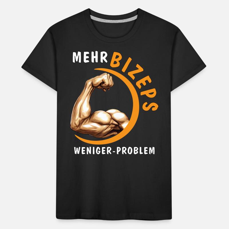 MORE BICEPS, LESS PROBLEM Kids' Premium Organic T-Shirt
