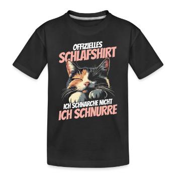 nieOffizielles Schlafshirt - Dreifarbiges Kätzchen - Kinder Premium Bio T-Shirt - Schwarz - Vorne