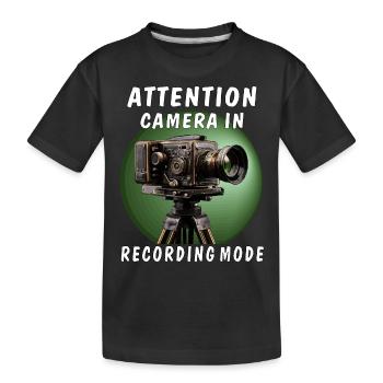 CAMÉRA D’ATTENTION EN MODE D’ENREGISTREMENT - T-shirt bio Premium Enfant - noir - Devant