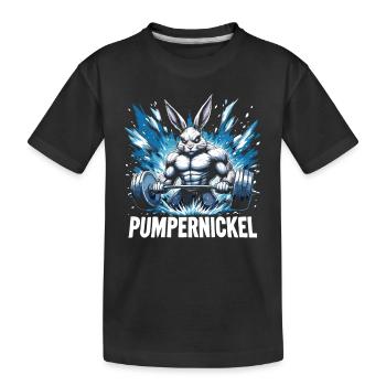 Pumpernickel Fitness Fitnesstrainer Bodybuilder - Kinder Premium Bio T-Shirt - Schwarz - Vorne