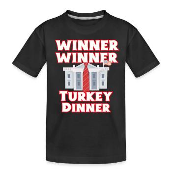  Winner thanksgiving dinner - Kids' Premium Organic T-Shirt - black - Front
