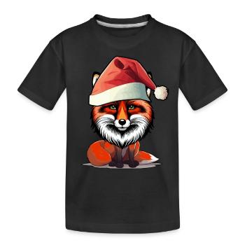 Weihnachtsmann Nikolaus Fuchs spaßig lustig - Kinder Premium Bio T-Shirt - Schwarz - Vorne