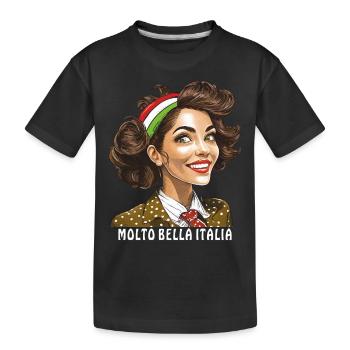 FRAU ITALIEN MOLTO BELLA ITALIA - Kinder Premium Bio T-Shirt - Schwarz - Vorne