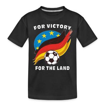FOOTBALL FOR VICTORY FOR THE LAND - Kids' Premium Organic T-Shirt - black - Front