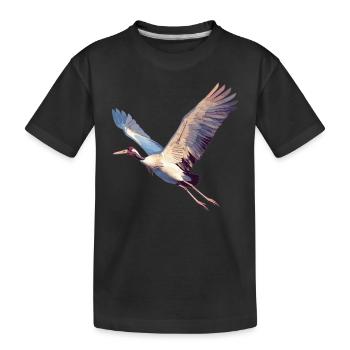 Kraniche Kranich - Kinder Premium Bio T-Shirt - Schwarz - Vorne