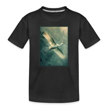 Kraniche Kranich - Kinder Premium Bio T-Shirt - Schwarz - Vorne