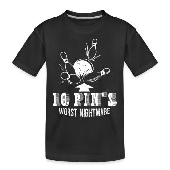 Bowling 10 Pin's Worst Nightmare - Kids' Premium Organic T-Shirt - black - Front