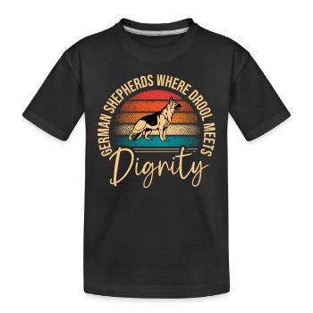 German Shepherds Where Drool Meets Dignity Shepher - Kids' Premium Organic T-Shirt - black - Front