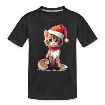 Cat Christmas Pets Pet Christmas - Kids' Premium Organic T-Shirt - black - Front