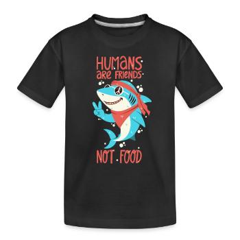 Menschen sind Freunde, kein Fressen - Kinder Premium Bio T-Shirt - Schwarz - Vorne