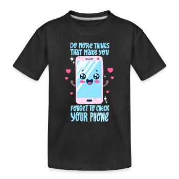 Smartphone Saying - Kids' Premium Organic T-Shirt - black - Front