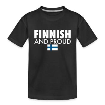 Finnish And Proud Finnland Finnische Flagge Finne - Kinder Premium Bio T-Shirt - Schwarz - Vorne