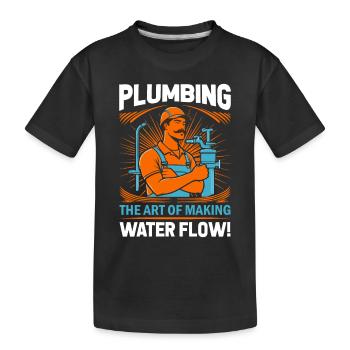 Plomberie : l’art de faire couler l’eau ! - T-shirt bio Premium Enfant - noir - Devant