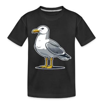 Möwe - Kinder Premium Bio T-Shirt - Schwarz - Vorne