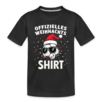 Lustiger Fußball - Spruch Weihnachten Advent Fest - Kinder Premium Bio T-Shirt - Schwarz - Vorne