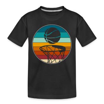 Basketball Basketballer - Kinder Premium Bio T-Shirt - Schwarz - Vorne