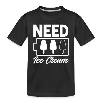 Eiscreme Liebhaber Brauchen Eiscreme - Kinder Premium Bio T-Shirt - Schwarz - Vorne