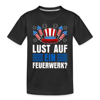 Pyrotechniker LUST AUF EIN FEUERWERK? Lustiges - Kinder Premium Bio T-Shirt - Schwarz - Vorne