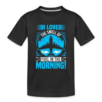 J’adore l’odeur du kérosène le matin ! - T-shirt bio Premium Enfant - noir - Devant