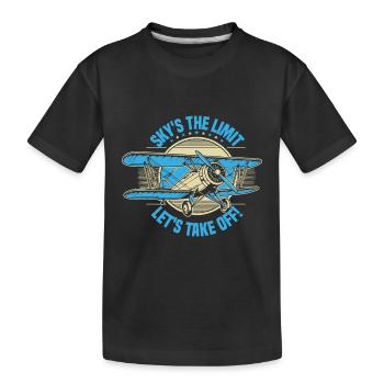 Sky's the limit - let's take off! - Kids' Premium Organic T-Shirt - black - Front