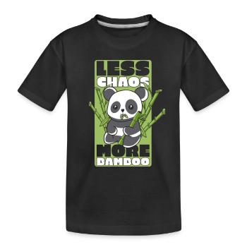 Less Chaos More Bamboo Panda Bear Friend Lover - Kids' Premium Organic T-Shirt - black - Front