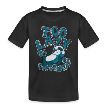 Zu faul, um ausgestorben zu sein Panda Bär Freund Riese - Kinder Premium Bio T-Shirt - Schwarz - Vorne