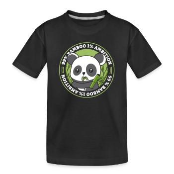 99% Bamboo 1% Ambition Panda Bear Friend Lover - Kids' Premium Organic T-Shirt - black - Front