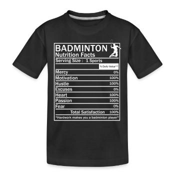 Volant de badminton - T-shirt bio Premium Enfant - noir - Devant