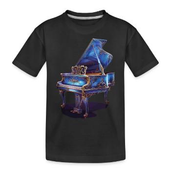 Klavier - Kinder Premium Bio T-Shirt - Schwarz - Vorne