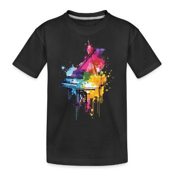 Piano - T-shirt bio Premium Enfant - noir - Devant