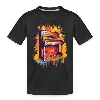 Klavier - Kinder Premium Bio T-Shirt - Schwarz - Vorne