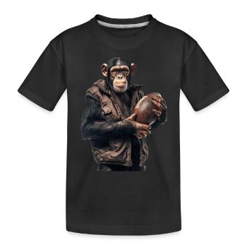 Football de chimpanzé - T-shirt bio Premium Enfant - noir - Devant