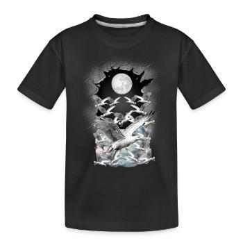 maritime, mouette, mouettes - T-shirt bio Premium Enfant - noir - Devant