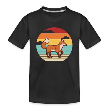Retro Rotfuchs Canidae Caninae Fuchs Liebhaber Fuchs - Kinder Premium Bio T-Shirt - Schwarz - Vorne