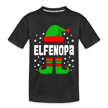 ELFEN OPA Lustiges Großvater Weihnachten Opi - Kinder Premium Bio T-Shirt - Schwarz - Vorne