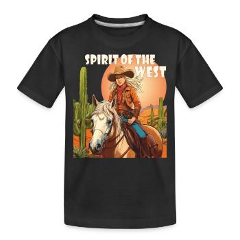 RIDER SPIRIT DE L’OUEST - T-shirt bio Premium Enfant - noir - Devant