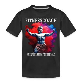 L’ENDURANCE DU PRÉPARATEUR PHYSIQUE APPORTE DU SUCCÈS - T-shirt bio Premium Enfant - noir - Devant