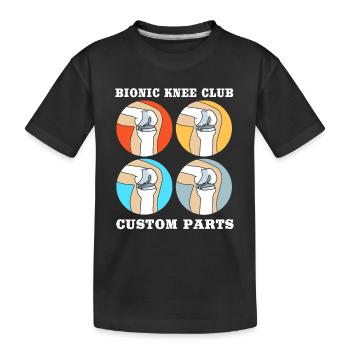 Knie Operation - Kinder Premium Bio T-Shirt - Schwarz - Vorne